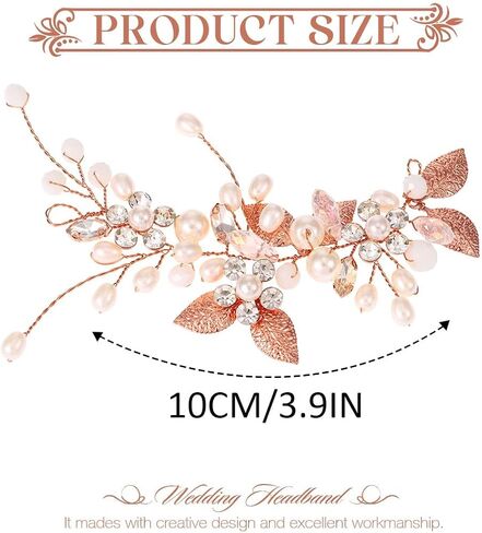 GORAIS Bride Wedding Hair Vine Pearl Bridal Headpieces Leaf Hair Accessories for Women and Girls in Kuwait