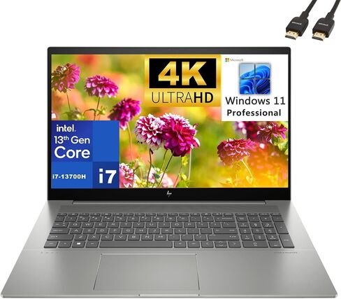 HP [Windows 11 Pro] Envy 17 17.3 بوصة FHD كمبيوتر محمول للأعمال، Intel رباعي النواة i7-1165G7، ذاكرة الوصول العشوائي DDR4 سعة 64 جيجابايت، 2 تيرابايت PCIe SSD، WiFi 6، BT 5.0، Thunderbolt 4، لوحة مفاتيح بإضاءة خلفية، قارئ بصمات الأصابع، محور من النوع C in Kuwait