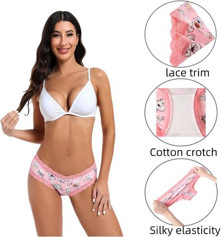 TenderTouch Women's Halloween Panties 6-Pack Cute Scary Spooky Rose Allover Print Hipster Underwear in Saudi Arabia