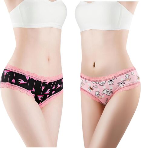 TenderTouch Women's Halloween Panties 6-Pack Cute Scary Spooky Rose Allover Print Hipster Underwear in Saudi Arabia
