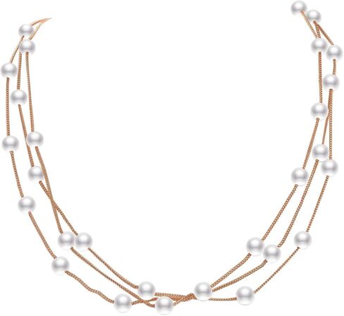 Aleasha Gold Pearl Choker Necklace for Women Small Pearl Bead Chain Necklace Wedding Jewelry Gifts in Saudi Arabia