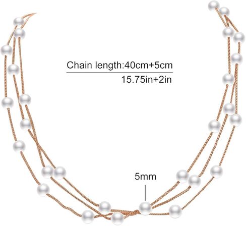 Aleasha Gold Pearl Choker Necklace for Women Small Pearl Bead Chain Necklace Wedding Jewelry Gifts in Saudi Arabia