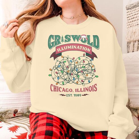 HEBBE Women Christmas Sweatshirts Oversized Funny Christmas Holiday Sweaters Xmas Casual Pullover Vacation Top in Saudi Arabia