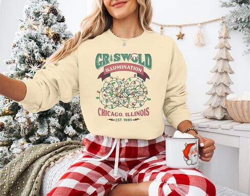 HEBBE Women Christmas Sweatshirts Oversized Funny Christmas Holiday Sweaters Xmas Casual Pullover Vacation Top in Saudi Arabia