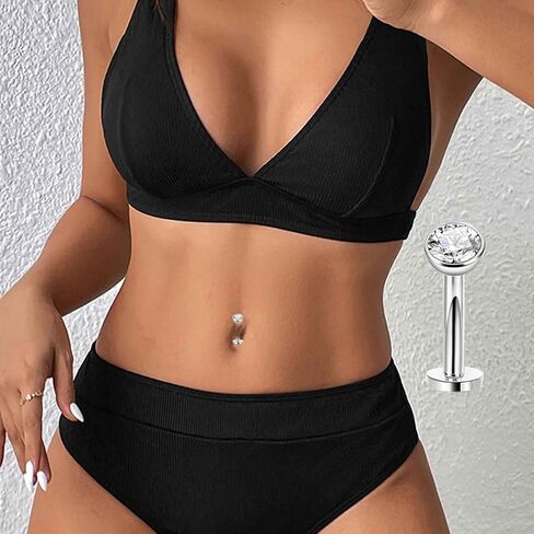 Suotarn 42 Pcs 14G Belly Button Rings Belly Rings for Women Belly Piercing Jewelry Belly Bars Navel Rings Stainless Steel Body Piercing Jewelry for Women in Saudi Arabia