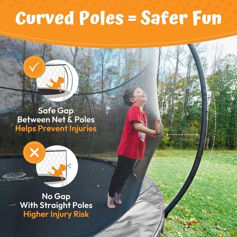 JUMPZYLLA Trampoline 8FT 10FT 12FT 14FT 15FT 16FT Trampoline with Enclosure - Recreational Trampolines with Ladder and AntiRust Coating, ASTM Approval Outdoor Trampoline for Kids in Saudi Arabia