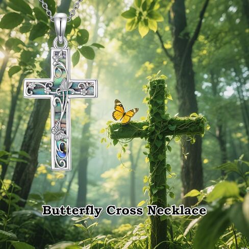 MISTBEE Hummingbird/Bee/Ladybug/Tree of Life/Butterfly/lrish Claddagh Necklace Cross Jewelry Gifts 925 Sterling Silver Cross Pendant Necklace for Women Girls in Kuwait