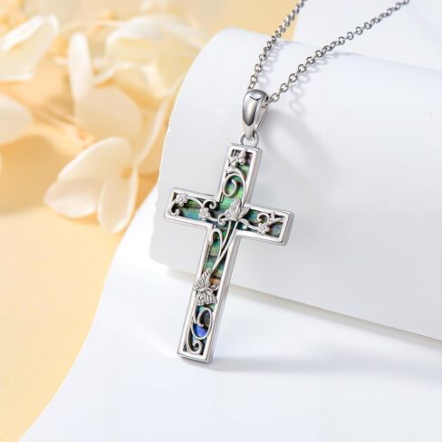 MISTBEE Hummingbird/Bee/Ladybug/Tree of Life/Butterfly/lrish Claddagh Necklace Cross Jewelry Gifts 925 Sterling Silver Cross Pendant Necklace for Women Girls in Kuwait