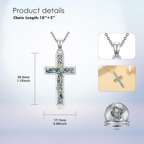 MISTBEE Hummingbird/Bee/Ladybug/Tree of Life/Butterfly/lrish Claddagh Necklace Cross Jewelry Gifts 925 Sterling Silver Cross Pendant Necklace for Women Girls in Kuwait