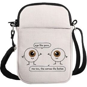 G2TUP Eye Doctor Gift Eye Like Puns حقيبة مكياج طبيب العيون طبيب العيون حقيبة مستحضرات التجميل هدية البصريات حقيبة سفر بسحاب (العين مثل حقيبة بيضاء من Puns) in Kuwait