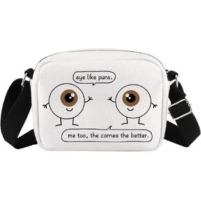 G2TUP Eye Doctor Gift Eye Like Puns حقيبة مكياج طبيب العيون طبيب العيون حقيبة مستحضرات التجميل هدية البصريات حقيبة سفر بسحاب (العين مثل حقيبة بيضاء من Puns) in Saudi Arabia