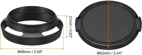 PATIKIL 52mm Lens Hood, Standard Vented Matte Surface Anti-Reflective Inside Hood with Cap and Cleaning Cloth for Camera Lens, Black in Saudi Arabia