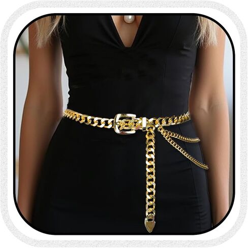 Nicute Silver Waist Chain Metal Chain Belts Chunky Dress Belt Accessories for Women in Saudi Arabia