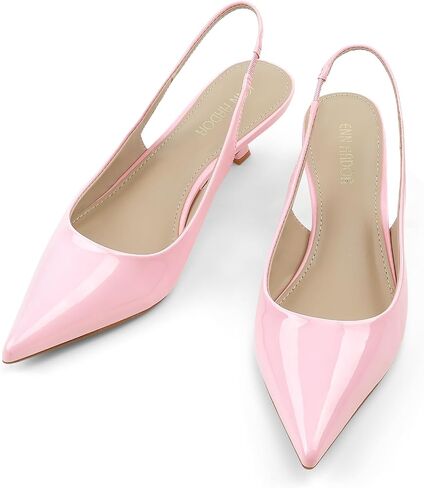 JENN ARDOR Slingback Heels for Women Low Heels Dress Shoes Kitten Pumps Dressy Heeled Sandals Wide Width Fashion Casual Shoes in Kuwait