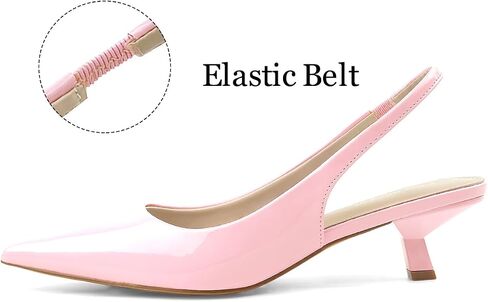 JENN ARDOR Slingback Heels for Women Low Heels Dress Shoes Kitten Pumps Dressy Heeled Sandals Wide Width Fashion Casual Shoes in Kuwait