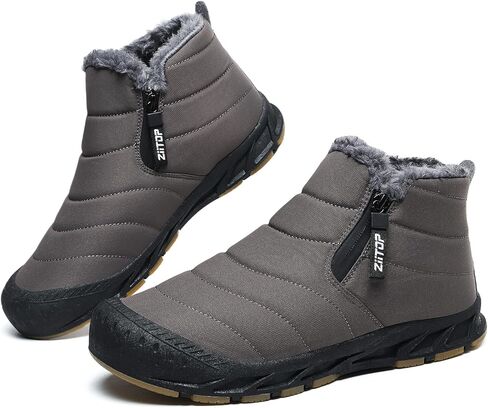 أحذية الثلوج رجالي أحذية الشتاء مقاوم للماء الفراء اصطف الدافئة حذاء من الجلد سستة إغلاق الانزلاق على التمهيد في الهواء الطلق أحذية مشي مريحة in Kuwait