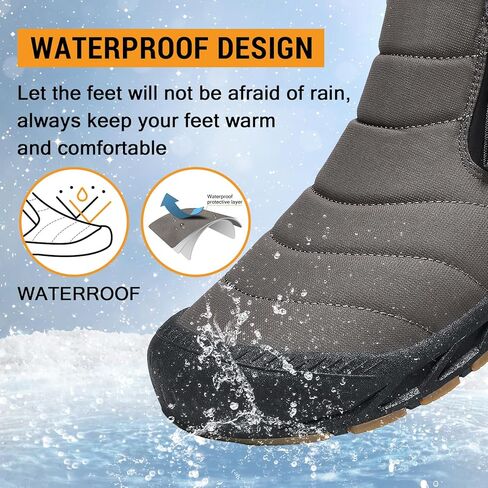 أحذية الثلوج رجالي أحذية الشتاء مقاوم للماء الفراء اصطف الدافئة حذاء من الجلد سستة إغلاق الانزلاق على التمهيد في الهواء الطلق أحذية مشي مريحة in Kuwait