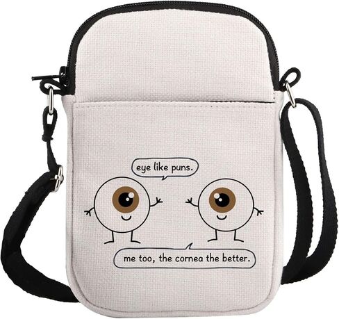 G2TUP Eye Doctor Gift Eye Like Puns حقيبة مكياج طبيب العيون طبيب العيون حقيبة مستحضرات التجميل هدية البصريات حقيبة سفر بسحاب (العين مثل حقيبة بيضاء من Puns) in Kuwait