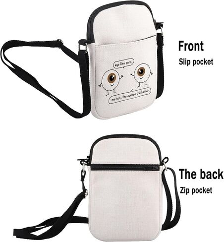 G2TUP Eye Doctor Gift Eye Like Puns حقيبة مكياج طبيب العيون طبيب العيون حقيبة مستحضرات التجميل هدية البصريات حقيبة سفر بسحاب (العين مثل حقيبة بيضاء من Puns) in Kuwait