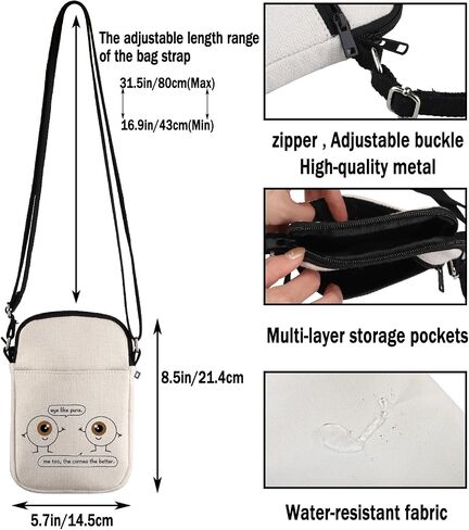 G2TUP Eye Doctor Gift Eye Like Puns حقيبة مكياج طبيب العيون طبيب العيون حقيبة مستحضرات التجميل هدية البصريات حقيبة سفر بسحاب (العين مثل حقيبة بيضاء من Puns) in Kuwait