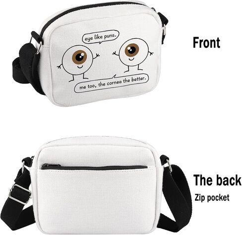 G2TUP Eye Doctor Gift Eye Like Puns Makeup Bag Optometrist Ophthalmologist Cosmetic Bag Optician Gift Optometry Zipper Travel Bag (Eye Like Puns White Bag) in Saudi Arabia