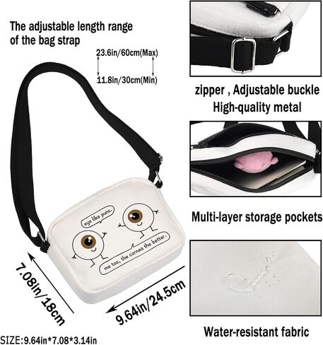 G2TUP Eye Doctor Gift Eye Like Puns Makeup Bag Optometrist Ophthalmologist Cosmetic Bag Optician Gift Optometry Zipper Travel Bag (Eye Like Puns White Bag) in Saudi Arabia