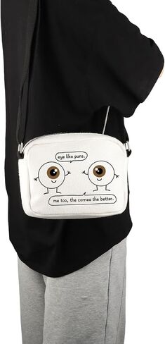 G2TUP Eye Doctor Gift Eye Like Puns Makeup Bag Optometrist Ophthalmologist Cosmetic Bag Optician Gift Optometry Zipper Travel Bag (Eye Like Puns White Bag) in Saudi Arabia