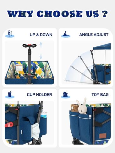 EVER ADVANCED Foldable into Bag Travel Wagon Stroller for 2 Kids & Cargo, Collapsible Toddler Wagon with Removable Canopy, Adjustable 5-Point Harness, Lightweight Carry-on Stroller for Airplane Grey in Kuwait