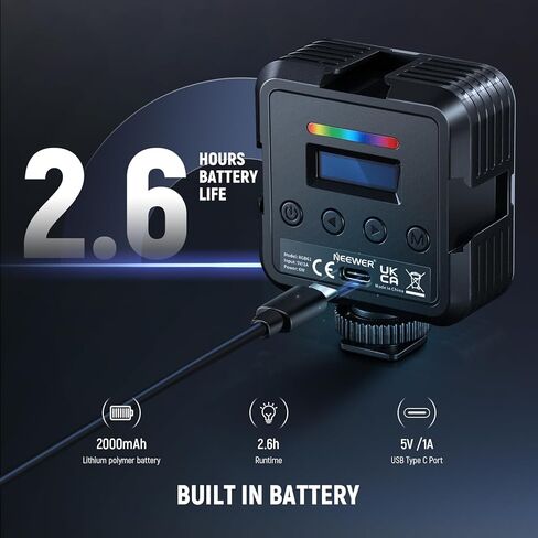 NEEWER LED Video Light, Portable Bi-Color 3200K~5600K Dimmable Camera Soft Lights with 3 Cold Shoes, CRI 97+, 8 Scene Modes, 2000mAh Rechargeable Battery for Gaming/YouTube/Vlog/Photography - NL-36AI in Kuwait