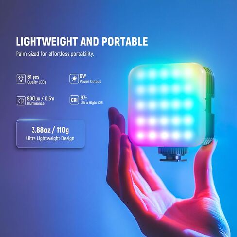 NEEWER LED Video Light, Portable Bi-Color 3200K~5600K Dimmable Camera Soft Lights with 3 Cold Shoes, CRI 97+, 8 Scene Modes, 2000mAh Rechargeable Battery for Gaming/YouTube/Vlog/Photography - NL-36AI in Kuwait