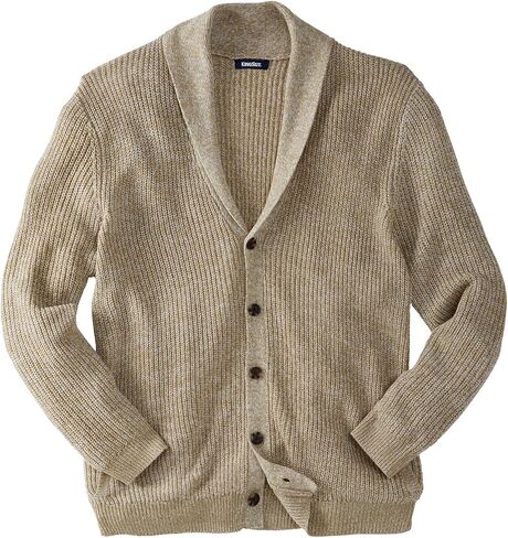 KingSize Men's Big & Tall Shaker Knit Shawl-Collar Cardigan Sweater in Saudi Arabia