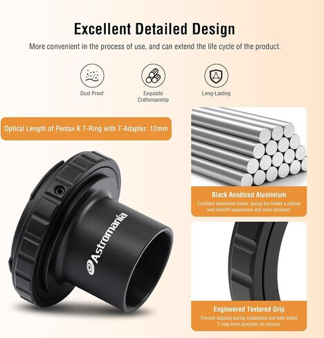Astromania T-Ring and M42 to 1.25" Telescope Adapter (T-Mount) for Nikon SLR/DSLR Cameras in Saudi Arabia