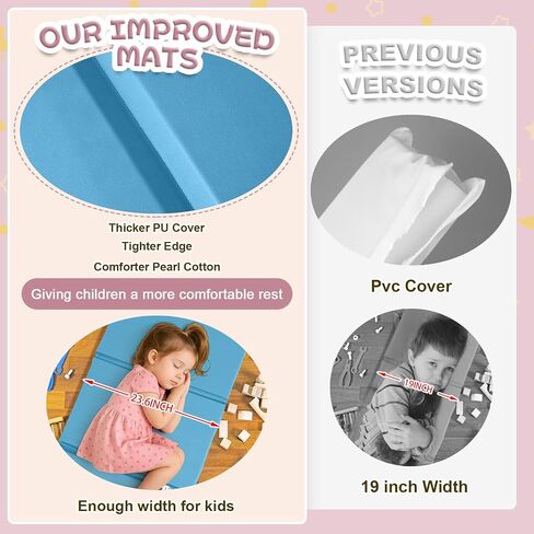 Wesiti 5 Pieces 1 Inch Thick Folding Nap Mat 3 Section Folding Rest Mats Folding Sleeping Mat for Kids Toddler Daycare Nap Mats for School Preschool Classroom Kindergarten (Multicolor) in Kuwait