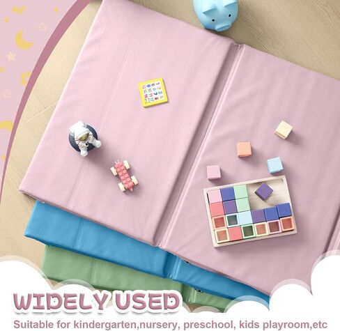 Wesiti 5 Pieces 1 Inch Thick Folding Nap Mat 3 Section Folding Rest Mats Folding Sleeping Mat for Kids Toddler Daycare Nap Mats for School Preschool Classroom Kindergarten (Multicolor) in Kuwait