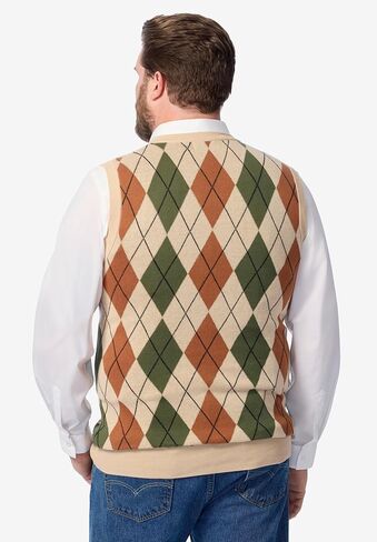 KingSize Men's Big & Tall Tall V-Neck Argyle Sweater Vest in Saudi Arabia