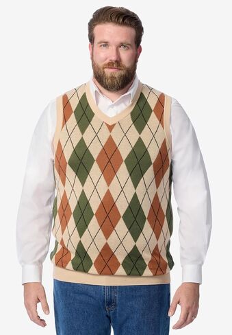 KingSize Men's Big & Tall Tall V-Neck Argyle Sweater Vest in Saudi Arabia