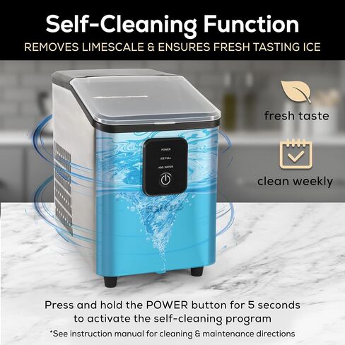 Igloo ICEB26HNSS Automatic Self-Cleaning Portable Electric Countertop Ice Maker Machine With Handle, 26 Pounds in 24 Hours, 9 Ice Cubes Ready in 7 minutes, With Ice Scoop and Basket, Stainless in Kuwait