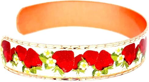 Daisy Flower Bracelets with Blue Backdrop Open-Ended Flower Cuff Adjustable Artisan Copper BNF-06 in Kuwait