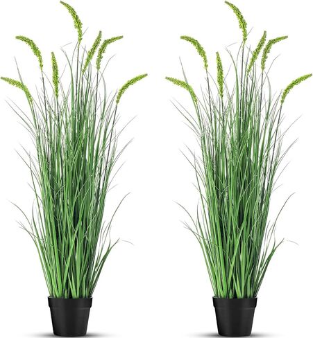Jexine 2 Pieces Faux Plants Outdoor 4 ft Tall Artificial Grass Faux Greenery Floor Plants for Housewarming Gift House Garden Bathroom Lobby Outdoor (Artificial Onions Grass) in Saudi Arabia