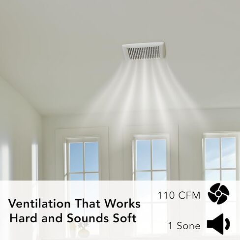 Broan-NuTone AE110S مروحة معتمدة من Invent Energy Star، 110 CFM 1.0 Sones، أبيض in Kuwait