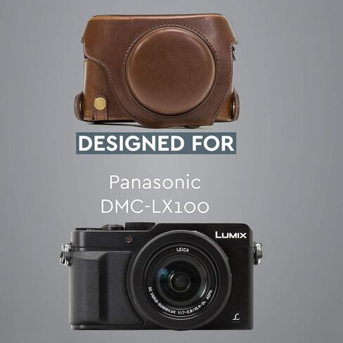 ميغا جير حقيبة حماية جلدية للكاميرا، حقيبة باناسونيك لوميكس LX100، كاميرا DMC-LX100 (أسود،موديل: MG661) in Kuwait