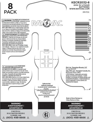 Rayovac Lithium Coin Cell Batteries Size 2032 3V, 2 Pack in Kuwait