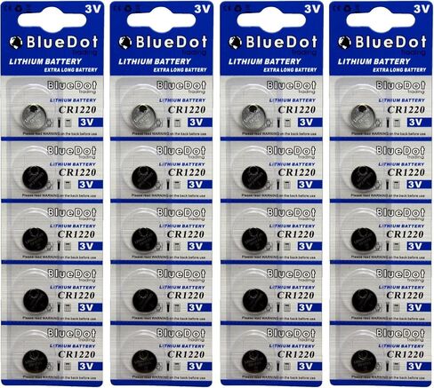 BlueDot Trading CR1220 3 Volt Lithium Coin Cell Non-Rechargeable Battery for calculators, car keys remote, watches, flashlights, remote controls, 3 Count in Saudi Arabia