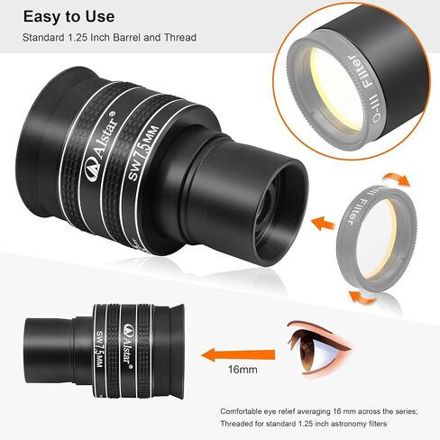Alstar 1.25" 7.5mm 58-Degree Planetary Eyepiece for Telescope in Saudi Arabia