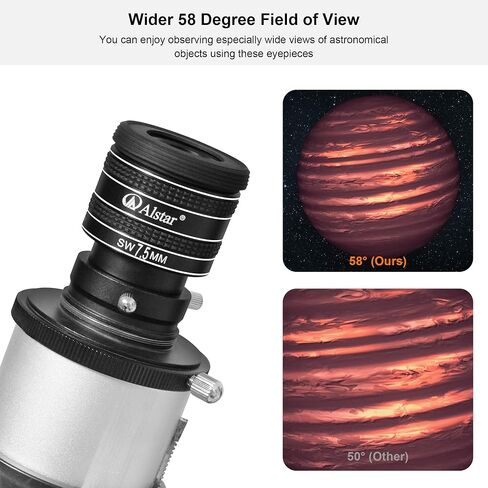 Alstar 1.25" 7.5mm 58-Degree Planetary Eyepiece for Telescope in Saudi Arabia