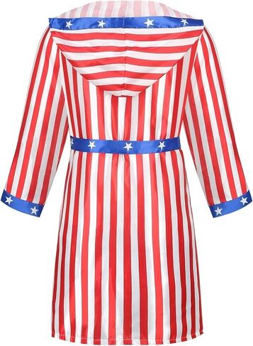 Colorful House Men's Satin Boxing Robes Adult Hooded Boxing Costume With Shorts Set in Kuwait
