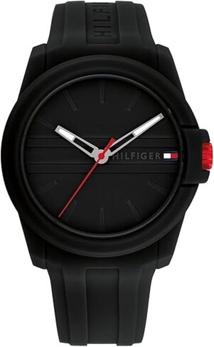 Tommy Hilfiger Casual 3H Quartz Watch - Sporty Silicone Wristwatch for Men - Water-Resistant up to 5 ATM/50 Meters - Premium Fashion for Everyday Wear - 44mm in Saudi Arabia