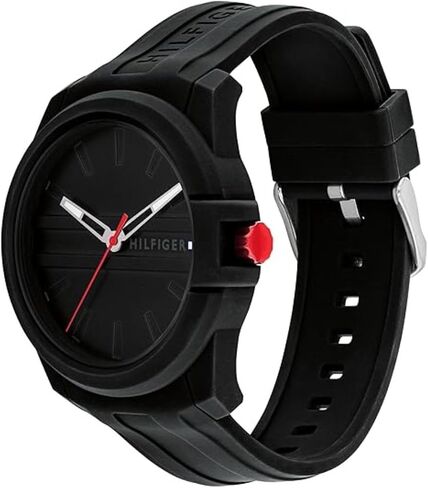 Tommy Hilfiger Casual 3H Quartz Watch - Sporty Silicone Wristwatch for Men - Water-Resistant up to 5 ATM/50 Meters - Premium Fashion for Everyday Wear - 44mm in Saudi Arabia