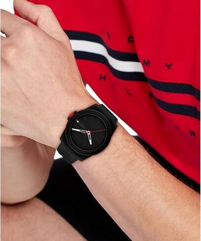 Tommy Hilfiger Casual 3H Quartz Watch - Sporty Silicone Wristwatch for Men - Water-Resistant up to 5 ATM/50 Meters - Premium Fashion for Everyday Wear - 44mm in Saudi Arabia