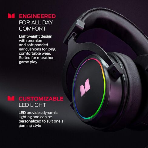 Monster Alpha 7.1 RGB Illuminated Gaming Headset with 7.1 Surround Sound, Noise-Cancelling Detachable Mic, Cushioned Earcups – for PC Gaming, Black in Saudi Arabia